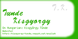 tunde kisgyorgy business card